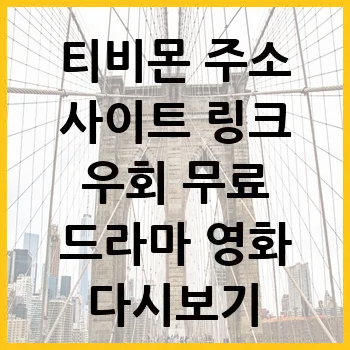 티비몬 주소 사이트 링크 우회 무료 드라마 영화 다시보기